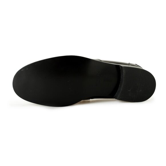 Versace Men\'s Silver Logo Black 100% Leather Slip On Loafers Shoes US 7 IT 40 main image 5